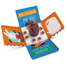Caixa Surpresa para Ovo em Pé 350g e Brigadeiros - Brilho de Páscoa Azul 18,5x18,5x18,5cm - 1 unidade - Cromus Páscoa