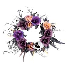 Enfeite Decorativo Halloween - Guirlanda Caveira Com Flores - 40cm - 1 unidade - Cromus - Magazine 25