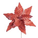 Flor Poinsétia Natal Rose Gold - 46cm  - 1 unidade - Cromus - Magazine 25