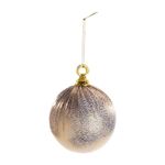 Bolas de Natal Craqueladas - Branco/Ouro - 10 cm - 4 unidades - Cromus - Magazine 25