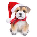 Cachorrinho Decorativo c/ Gorro de Natal - 12 cm x 8 cm - 1 unidade - Cromus - Magazine 25