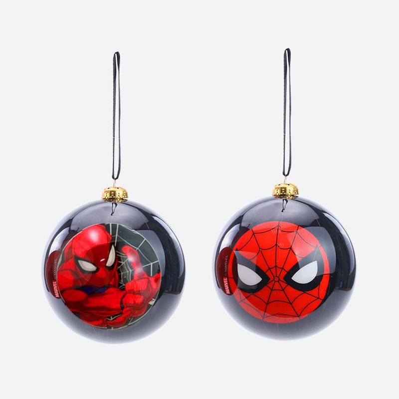 Kit Bola de Natal - Homem Aranha - 10 cm - Natal Marvel - 2 unidades - Cromus - Magazine 25