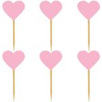 Palito para Doces Corações Rosa P - 6 un