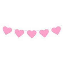 Bandeirola Corações Rosa 1,8m - 1 un