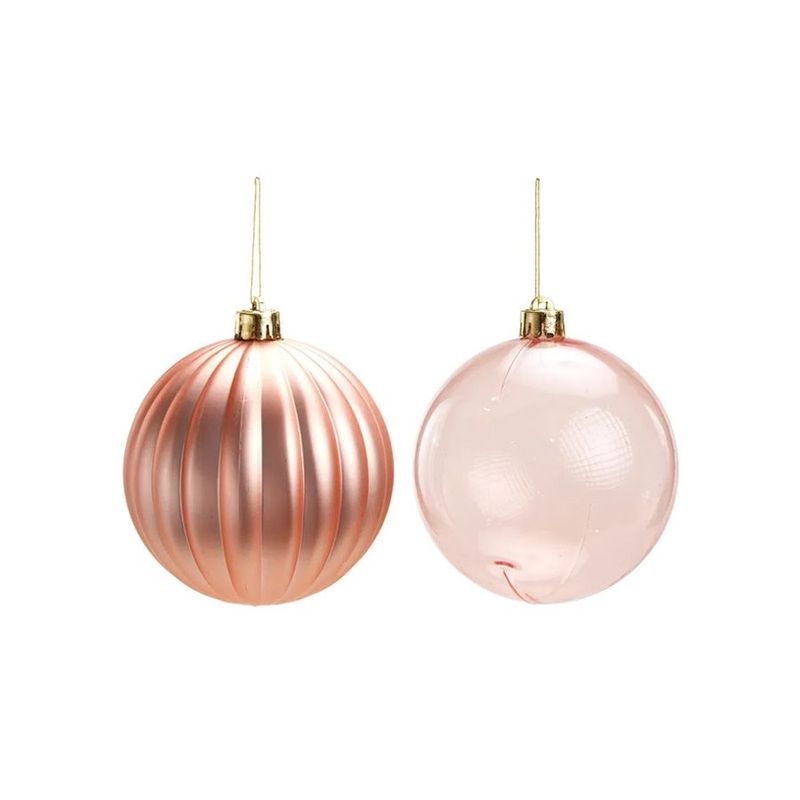 Bola de Natal Lisa - Rosê Gold - 10cm - 4 unidades - Cromus - Magazine 25