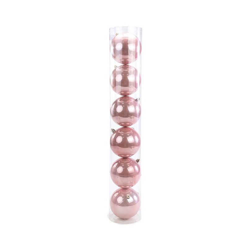 Bola de Natal em Tubo - Perolado Rose Gold - 4cm - 6 unidades - Cromus - Magazine 25