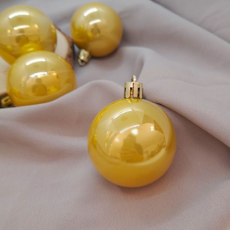 Bola de Natal em Tubo - Perolado Ouro - 5cm - 6 unidades - Cromus - Magazine 25