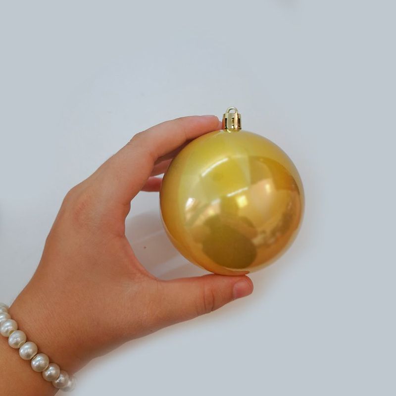 Bola de Natal em Tubo - Perolado Ouro - 8cm - 6 unidades - Cromus - Magazine 25