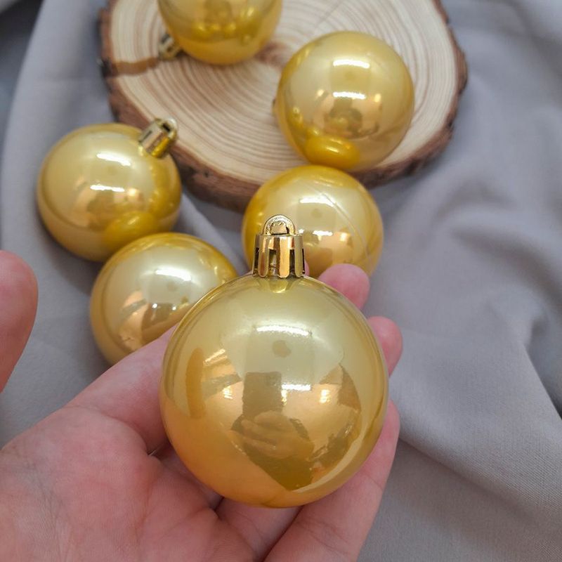 Bola de Natal em Tubo - Perolado Ouro - 5cm - 6 unidades - Cromus - Magazine 25