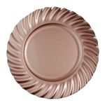 Sousplat Rose Gold Bordas Ondas 33cm - 01 unidade - Cromus Natal - Rizzo Embalagens