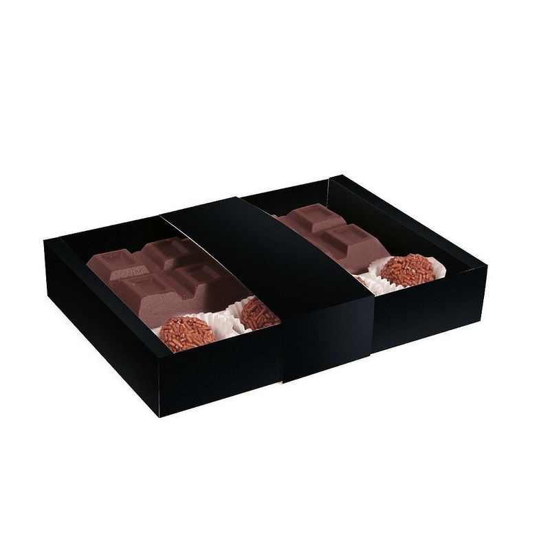 Caixa para Tablete com Brigadeiros Preto 18x13x3,2cm - 10 Unidades - Cromus - Magazine 25