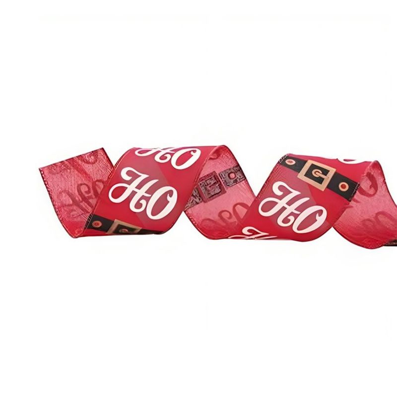 Fita Aramada Ho Ho Ho - Vermelho - 6,3cmx9,14m  - 1 unidade - Cromus - Magazine 25