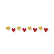 Faixa Decorativa de Coração Brilhante Vermelho e Dourado - 1 unidade - Cromus - Magazine 25