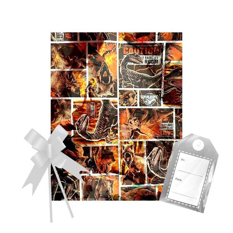 Kit Para Saco Presentes Festa Jurassic World 25x37cm 01 Unidade Cromus Magazine 25 Embalagens