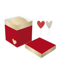 Caixa "Pop Me" Romântico Vermelho e Dourado - 1 unidade - Cromus - Magazine 25