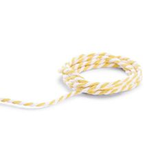 Cordão Decorativo com Listras - Amarelo/Branco - 3 cm x 500 cm - 1 unidade - Cromus - Magazine 25