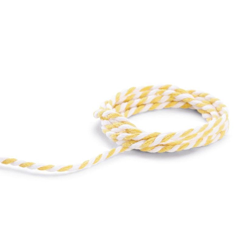 Cordão Decorativo com Listras - Amarelo/Branco - 3 cm x 500 cm - 1 unidade - Cromus - Magazine 25