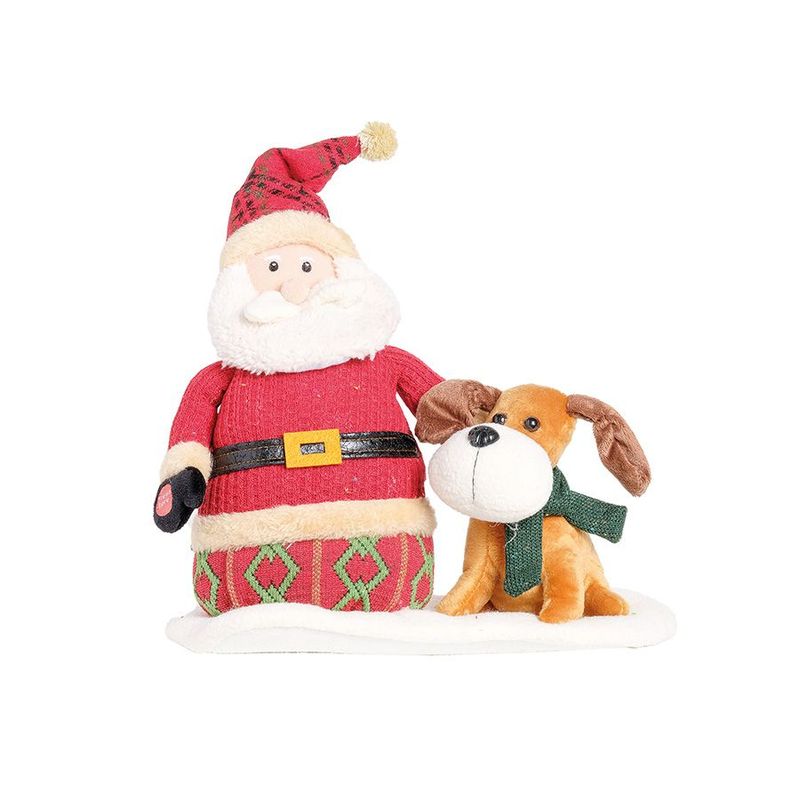 Noel e Cachorro com Movimento Vermelho 25cm - 01 unidade - Cromus Natal - Magazine 25