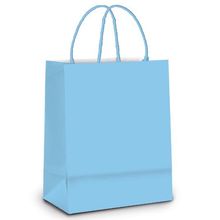 Sacola de Papel P Azul Bebê - 21,5x15x8cm - 10 unidades - Cromus - Magazine 25