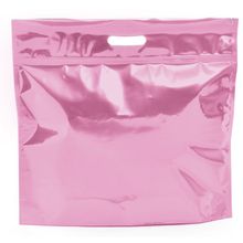 Sacola Metalizada com Zip P 46x43x5cm Rosa Velho - 01 unidade - Cromus - Magazine 25