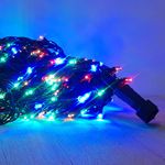 Cordão de LED Luz Colorida com Fio Verde 100 Leds 5m 220V - 1unidade - Cromus Natal - Magazine 25