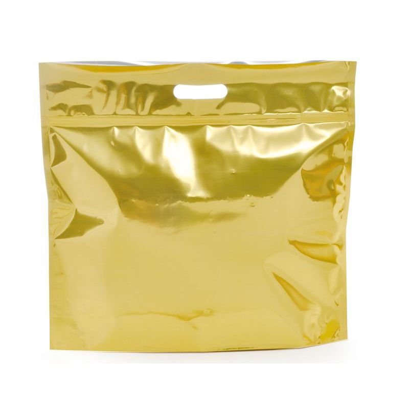 Sacola Metalizada com Zip P 32x40x5cm Dourado - 01 unidade - Cromus - Magazine 25