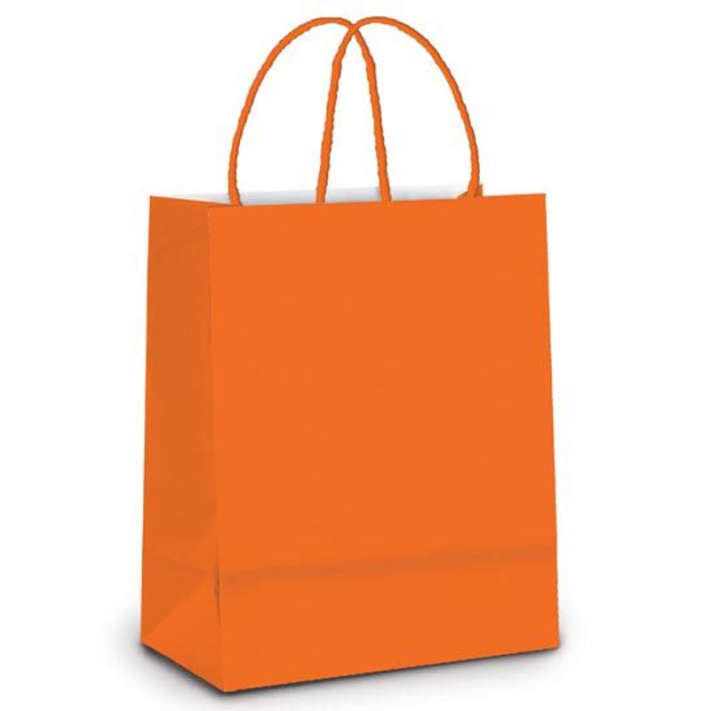 Sacola de Papel M Laranja - 26x19,5x9,5cm - 10 unidades - Cromus - Magazine 25