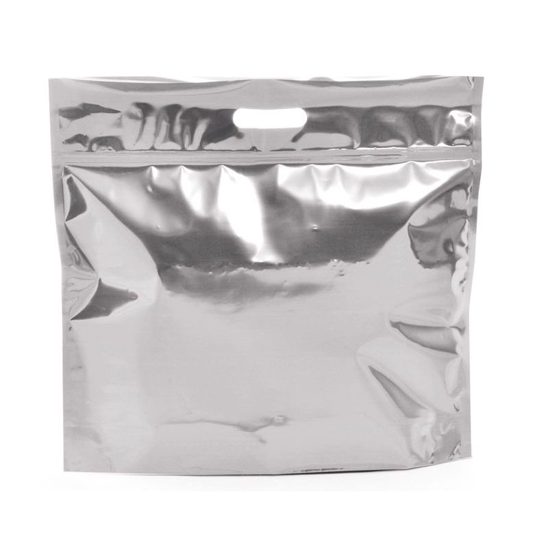 Sacola Metalizada com Zip P 32x40x5cm Prata - 01 unidade - Cromus - Magazine 25