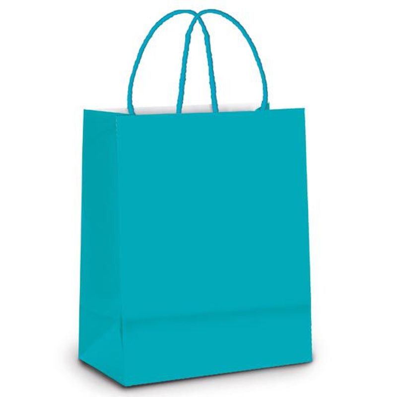 Sacola de Papel M Turquesa - 26x19,5x9,5cm - 10 unidades - Cromus - Magazine 25