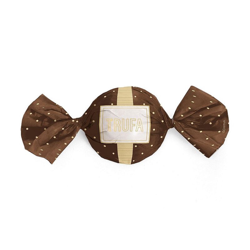 Papel Trufa 14,5x15,5cm - Petit Poa Marrom Ouro - 100 unidades - Cromus - Magazine 25