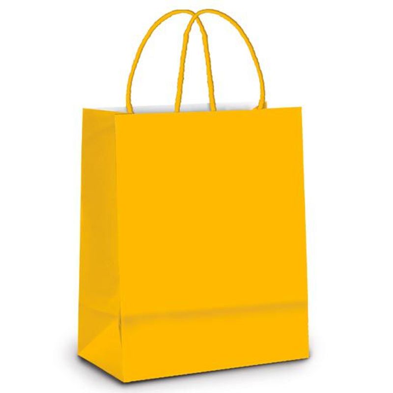 Sacola de Papel P 21,5x15x8cm - Amarelo Escuro - 10 unidades - Cromus - Magazine 25