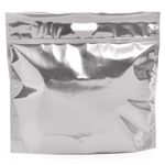 Sacola Metalizada com Zip P 46x43x5cm Prata - 01 unidade - Cromus - Magazine 25
