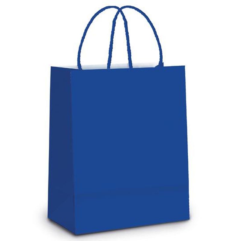 Sacola de Papel GG Azul Royal - 39x32x16cm - 10 unidades - Cromus - Rizzo Embalagens