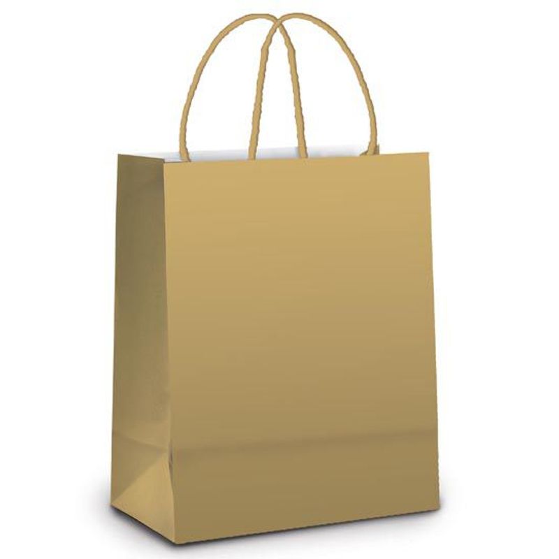 Sacola de Papel GG  Ouro Metalizado Fosco - 39x32x16cm - 10 unidades - Cromus - Magazine 25