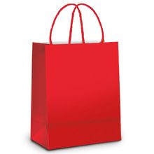 Sacola de Papel M  Vermelho Fosco - 26x19,5x9,5cm - 10 unidades - Cromus - Magazine 25