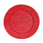 Sousplat Listras Trabalhadas Vermelho 33cm - 01 unidade - Cromus Natal - Magazine 25