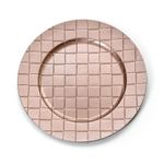 Sousplat Quadriculado Rose Gold 33cm - 01 unidade - Cromus Natal - Magazine 25