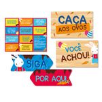 Kit Caça aos Ovos com Plaquinhas Brilho de Páscoa - Cromus Páscoa - Rizzo Embalagens