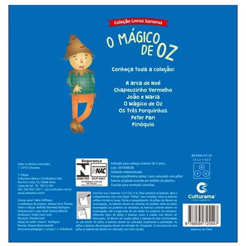 Livro Sonoro - O Mágico de OZ - 01 UN - Culturama - Magazine 25