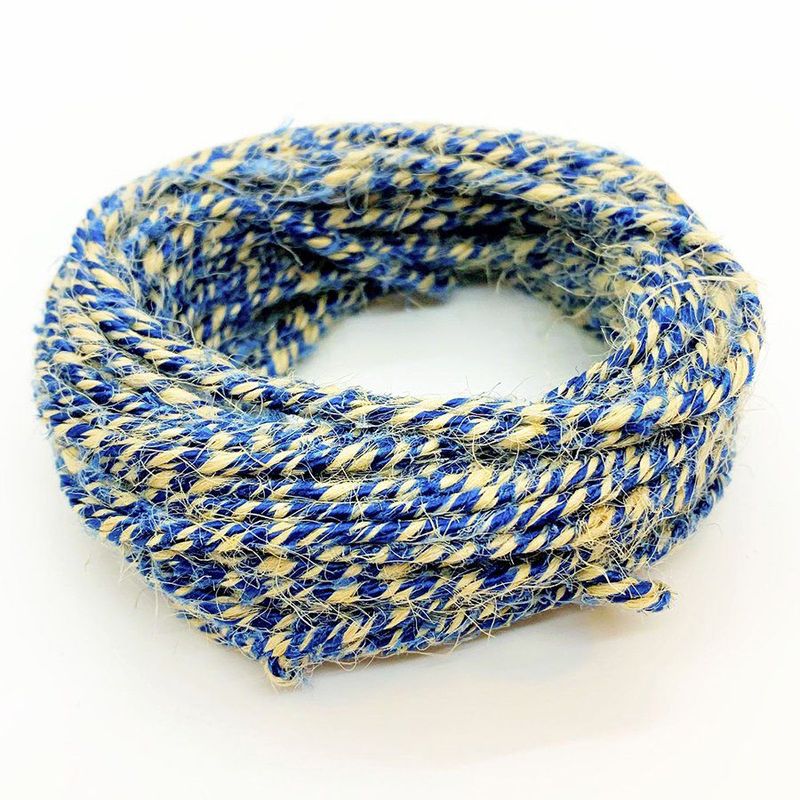 Cordão de Juta Multicolor Azul Escuro 10 metros - EcoArt - Magazine 25