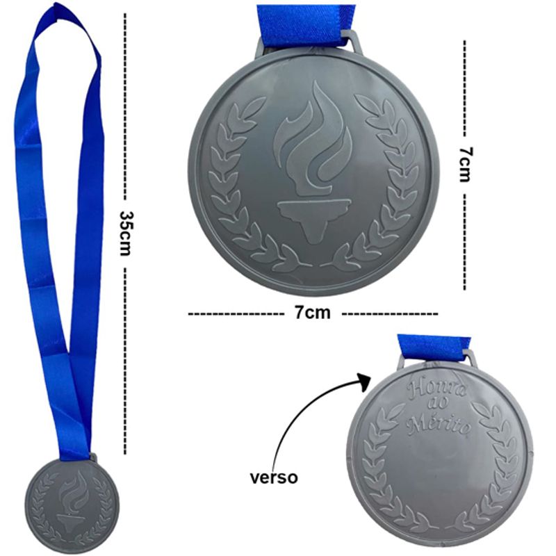 Medalha Plástica Prata - 1 Un