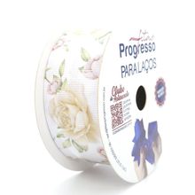 Fita Gorgurão Para Laços - Floral 38 mm x 10m EGL009TR  Cor 012 - 1 unidade - Fitas Progresso - Magazine 25