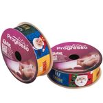 Fita de Cetim ECF005TR 22 mm - Cor 133 - Personagens Natalinos e Frases - Rolo 10 Metros - 1 unidade - Fitas Progresso - Magazine 25