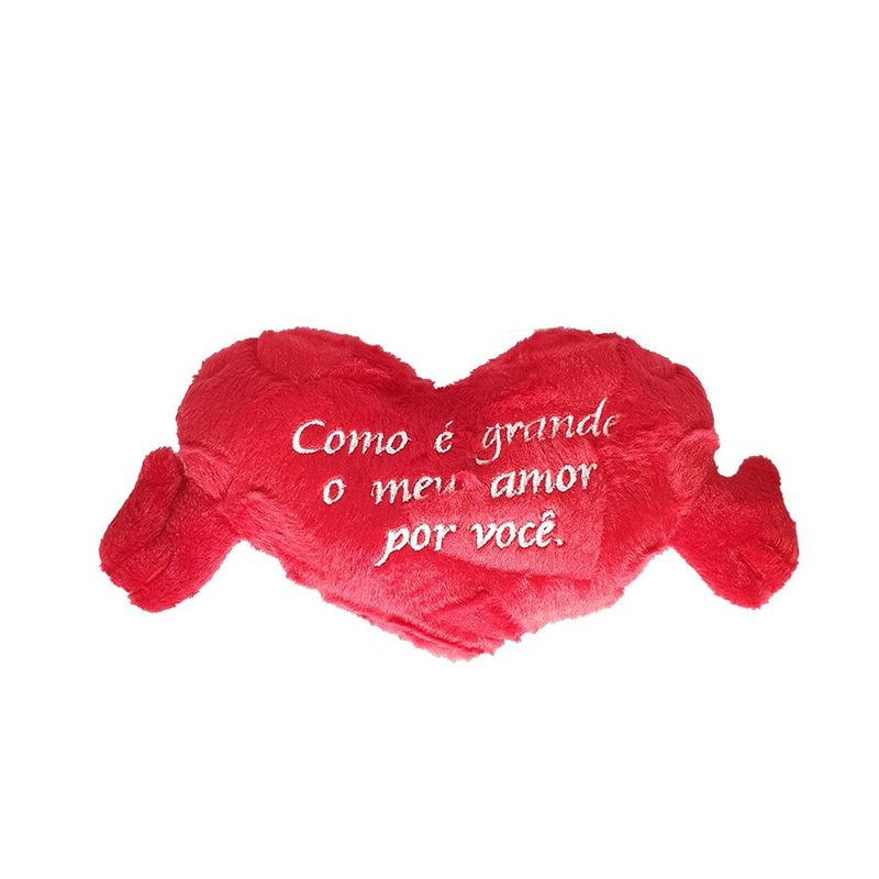 Almofada Coração "Como é Grande o Meu Amor Por Você" - P - 1 unidade - Fizzy - Rizzo