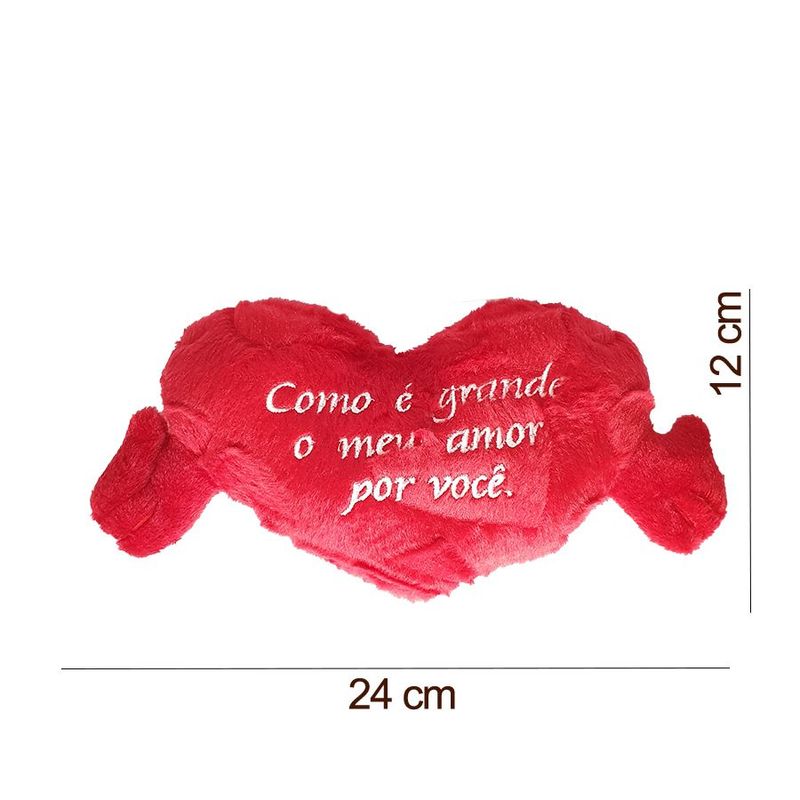 Almofada Coração "Como é Grande o Meu Amor Por Você" - P - 1 unidade - Fizzy - Rizzo