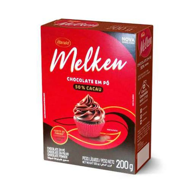 Chocolate em Pó  50% - Melken - 200g - 01 unidade - Harald - Magazine 25
