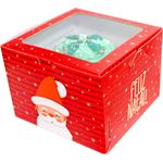 Caixa Cubo Noel - "Feliz Natal" - Vermelho - c/ Visor - Ref. C3895 - 10 unidades - Ideia Embalagens - Magazine 25