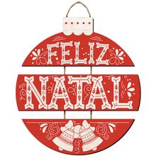 Placa Decorativa em MDF -Decor Home Natal - Bola Feliz Natal - DH6N-004 - LitoArte Magazine 25