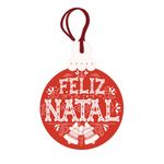 Decor Home Tag 4 Natal - Bola Natalina Feli Natal - DHT4N-008 - LitoArte - Magazine 25