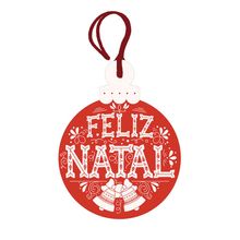 Decor Home Tag 4 Natal - Bola Natalina Feli Natal - DHT4N-008 - LitoArte - Magazine 25